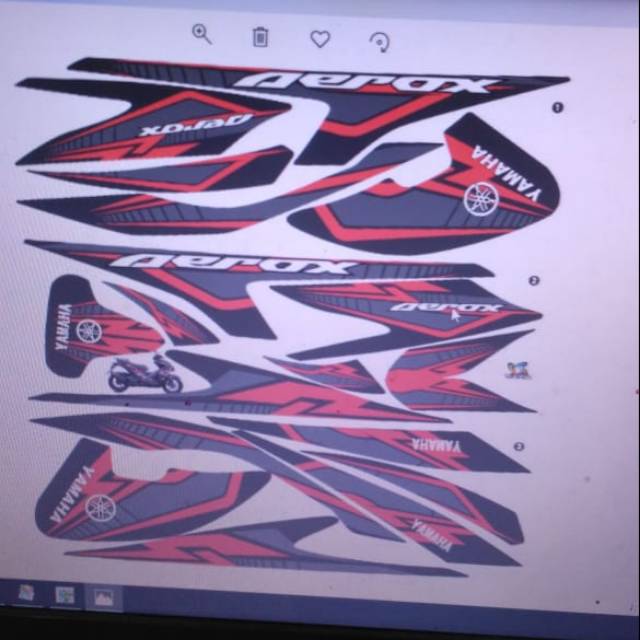 Aerox decal hitam merah