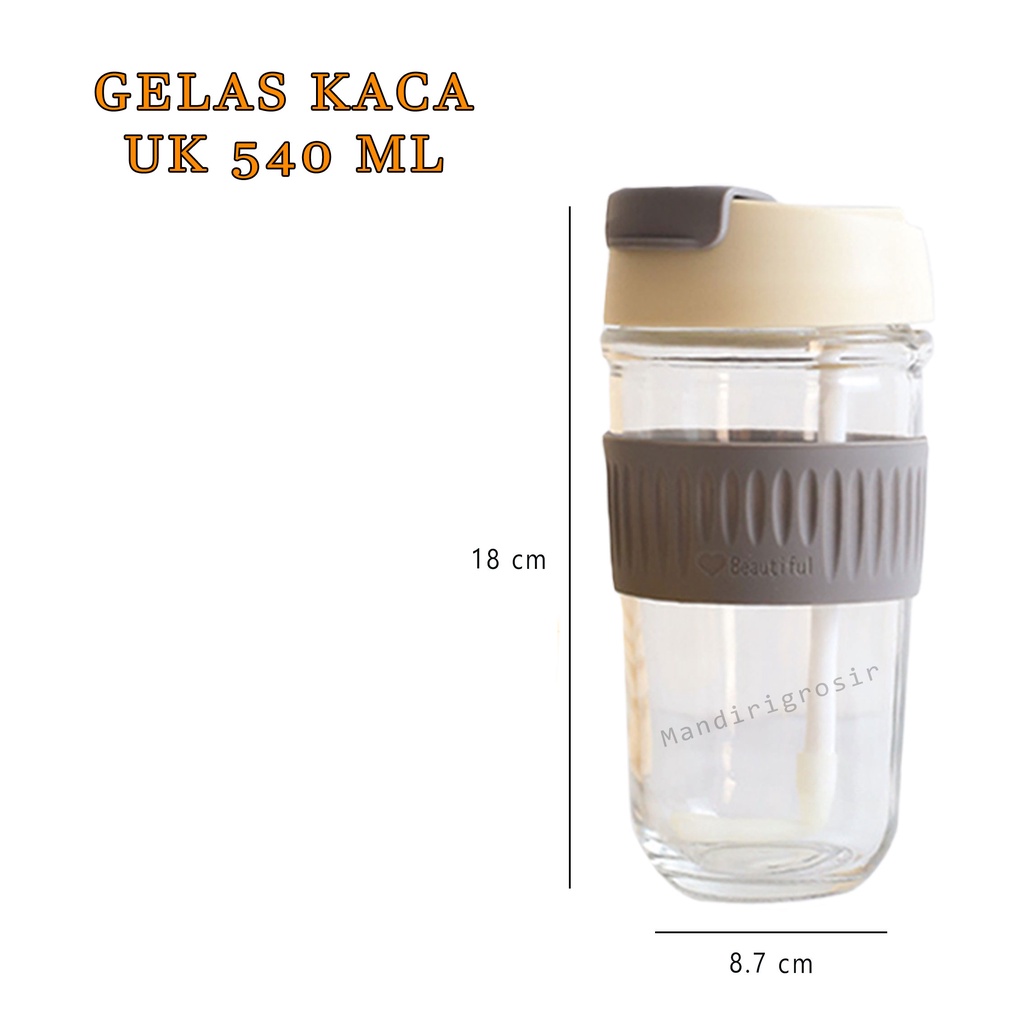 GELAS TUTUP KACA*GELAS KACA * 540 ML