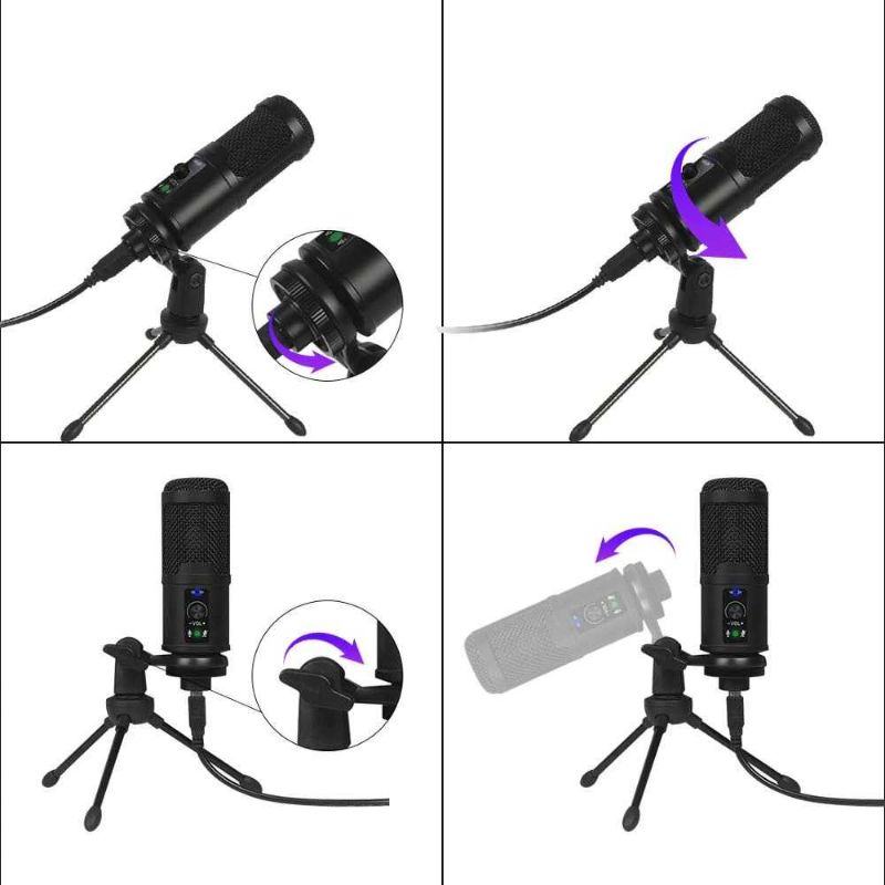 Microphone Condenser USB DJ Live Recording with Stand BM-65