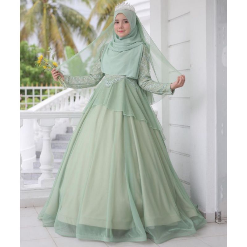 dress hijau sage