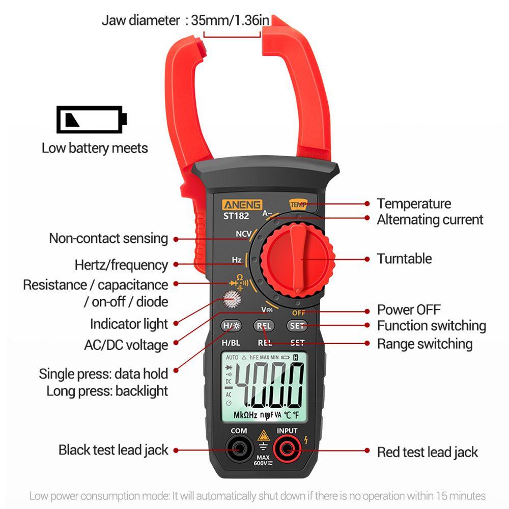 Solighter Digital Clamp Meter Ammeter Multifungsi NCV Ohm Test Tester Arus Listrik