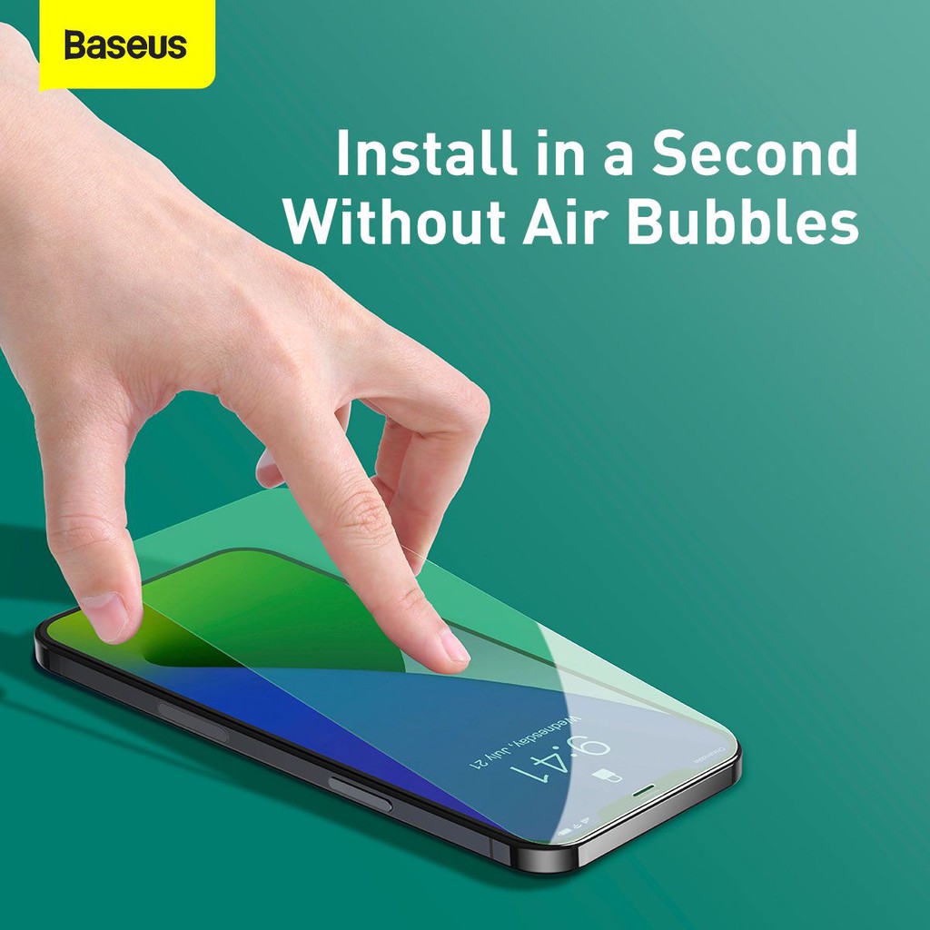 Baseus iPhone 12 Mini/12/Pro/12 Pro Max Tempered Glass Green Light