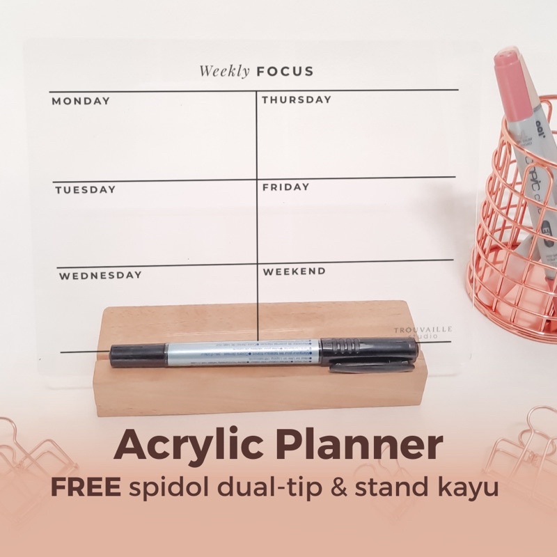 

Acrylic Weekly Planner & To-Do List / Papan Jadwal Akirlik / Schedule Board Mingguan