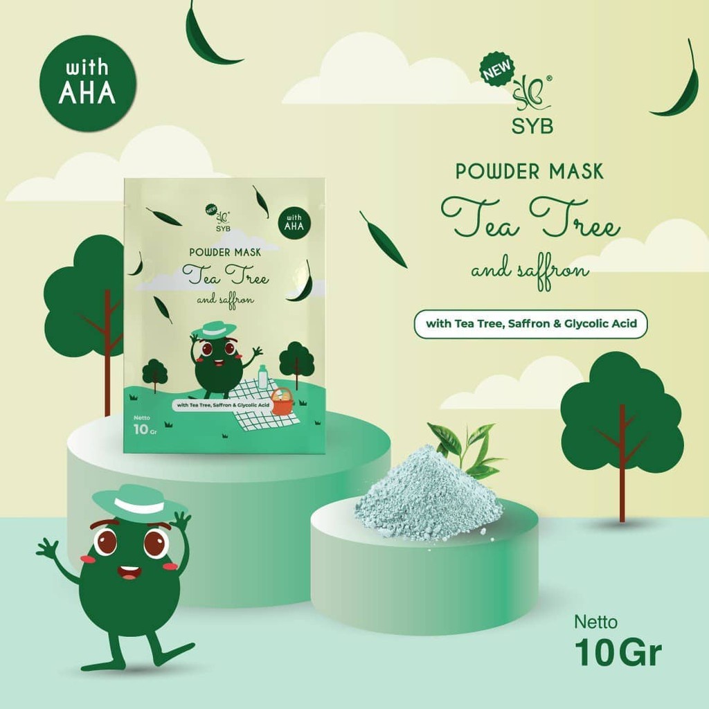 SYB Powder Mask 10g Sachet Powder Mask Masker Wajah Masker Bubuk Face Mask (BPOM) (Victoria)