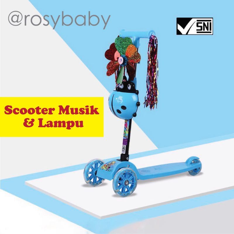 SCOOTER OTOPED ANAK RODA 3 PACIFIC EXOTIC ET HB 005 Skuter Lampu &amp; Musik pacific