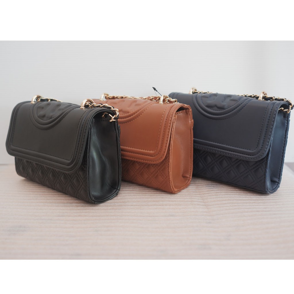 Quilt TB Fleming Small Convertible Shoulderbag PU Leather Semi Premium / Woman Slingbag multifungsi