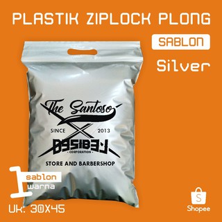 Tas Plastik Ziplock Plong  Silver Sablon 30x45 cm Shopee 