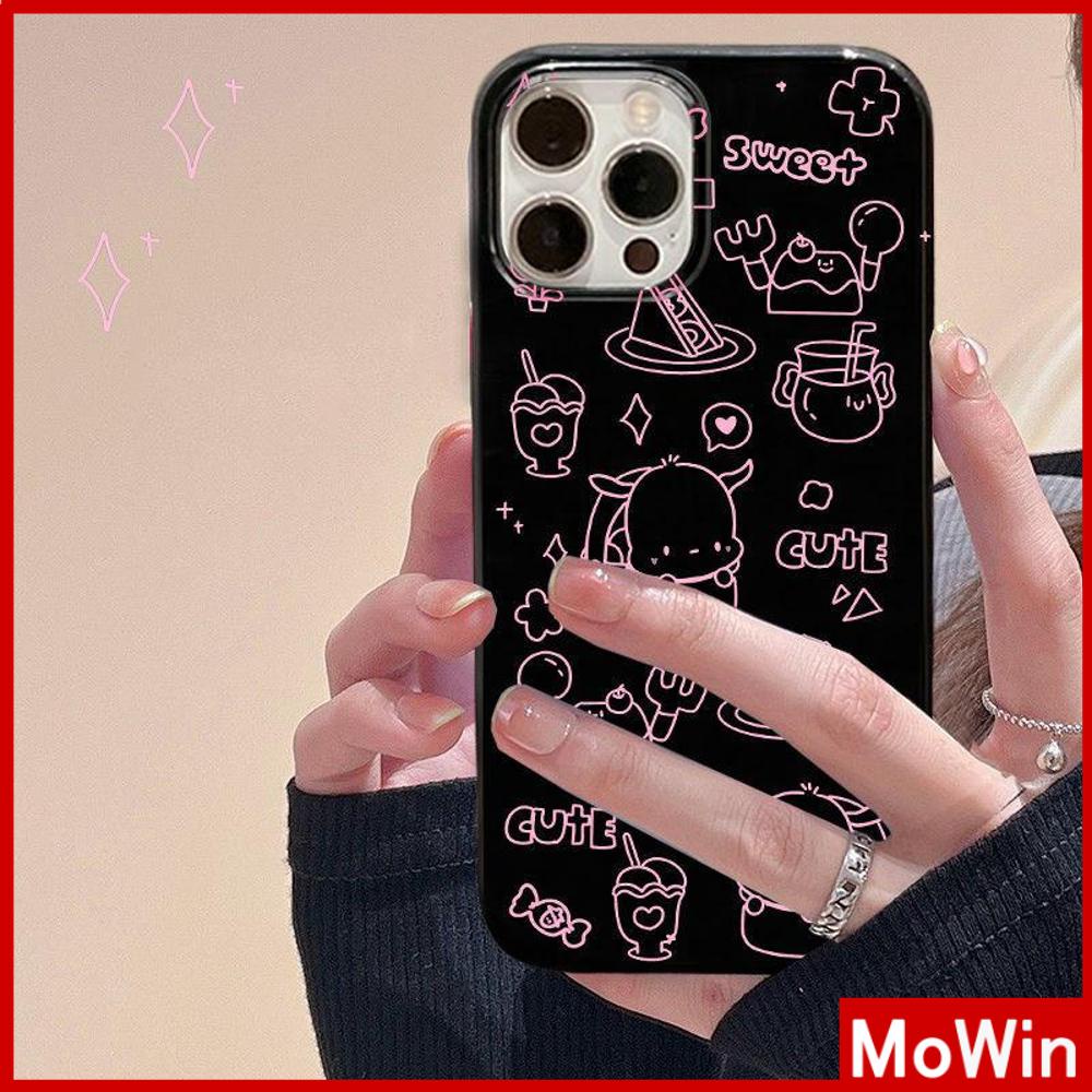 For iPhone 14 Pro Max iPhone Case TPU Soft Case Shiny Black Shockproof Protection Camera Cartoon Cute Compatible For iPhone 13 Pro max 12 Pro Max 11 Pro max xr xs max 7Plus 7 8