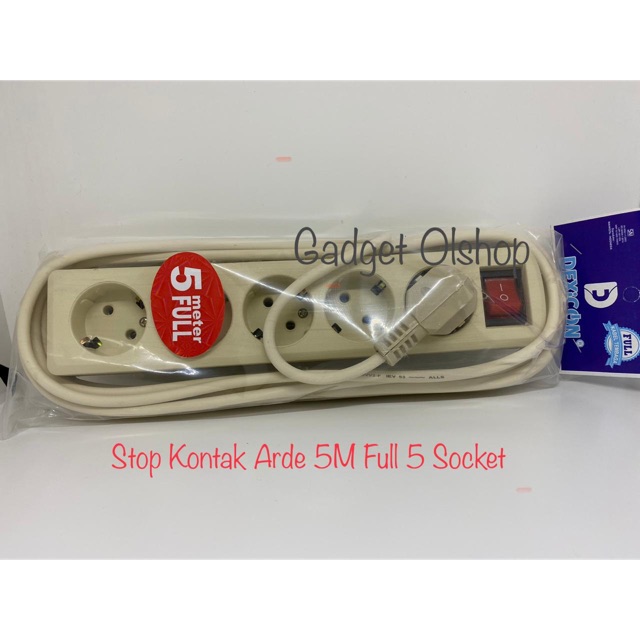 Stop Kontak Arde - Stop Kontak On Off 5Meter 5Colokan - Colokan Listrik Murah - Dexicon