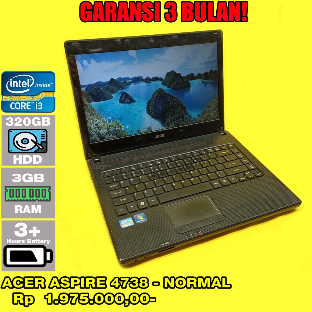 Laptop Bekas ACER Aspire 4738 - Lancar Jaya - Normal - Siap Pakai