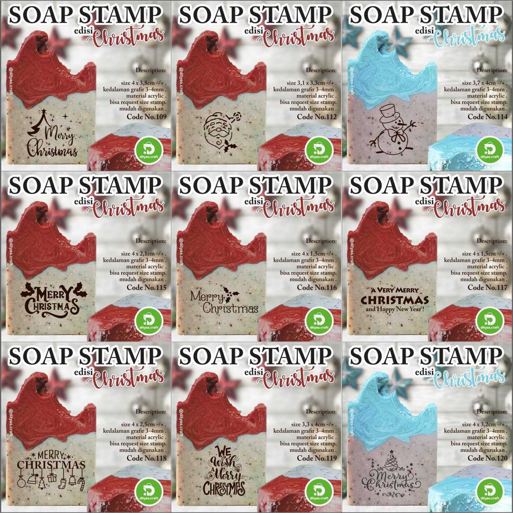

soap stamp / stempel sabun / edisi MERRY CHRISTMAS code 109,112,114,115,116,117,118,119,120