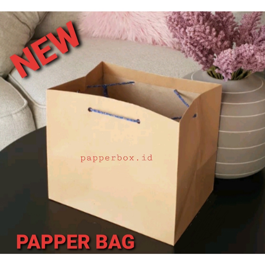 

Paper Bag - tas Kotak makan - tas karton - polos *baca desk*