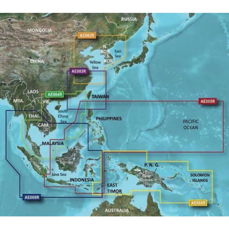 Peta Laut Pasifik - Bluechart Pacific V10.5 - GPS Garmin