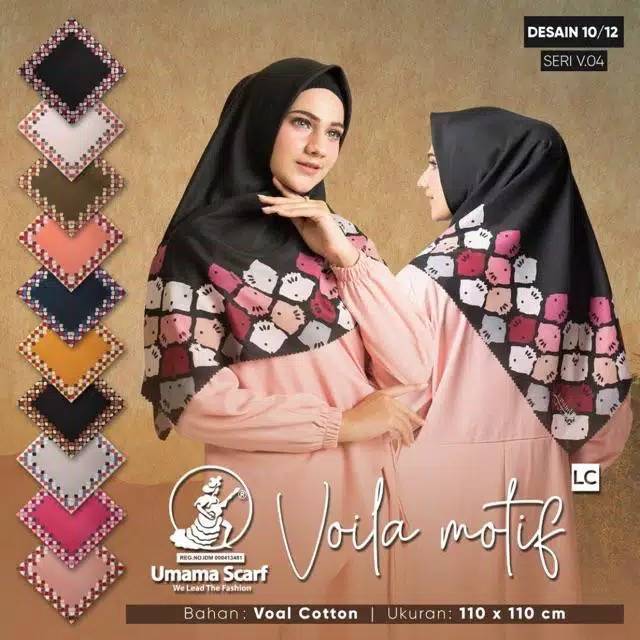 Kerudung segi empat/jilbab segi empat umama voila laser cut motif/kerudung segi empat motif