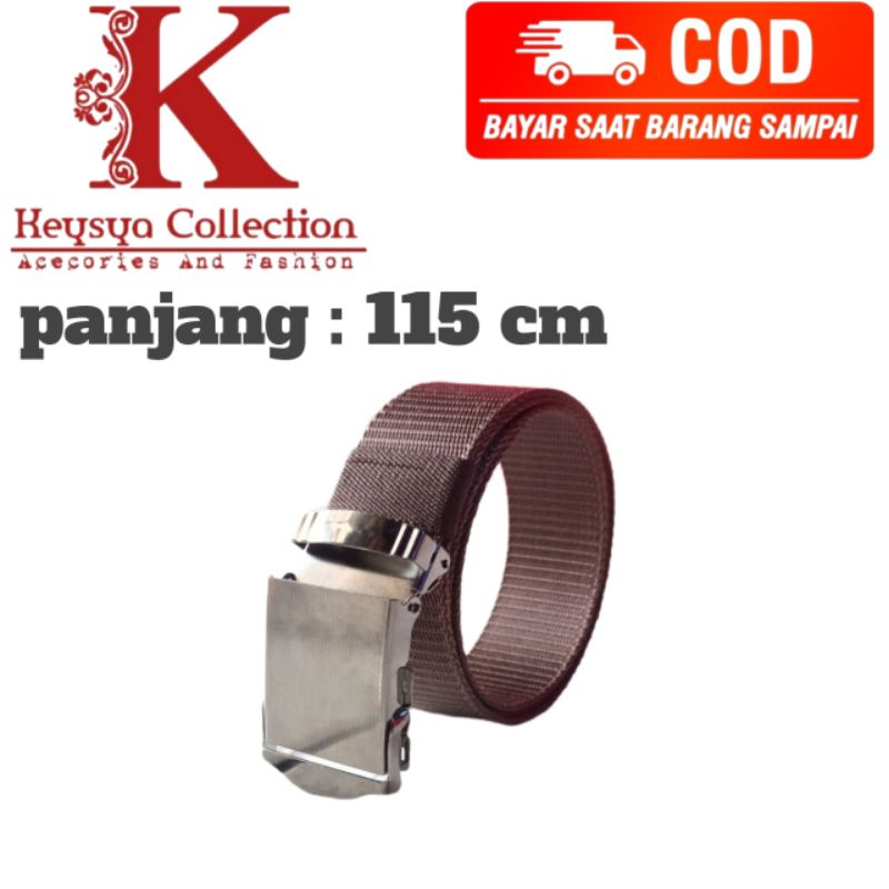 ikat pinggang pria Canvas nylon/ sabuk pria model jepit/ gesper pria Canvas nylon