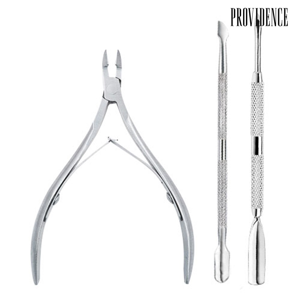 Providence 3Pcs Stainless Steel Cuticle Dead Skin Scissors Nail Art Spoon Pusher Scraper