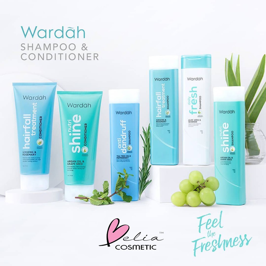 ❤ BELIA ❤ Wardah Shampoo & Conditioner | Daily Fresh Hairfall Treatment Anti Dandruff Nutri Shine-0
