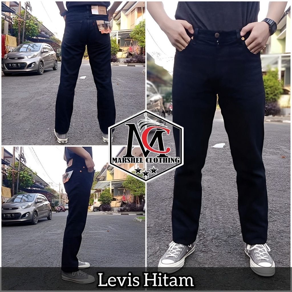 RCL - Celana Jeans Lepis Standar Pria Cowok Original Panjang Regguller Warna Cream Krem Hitam Biru Muda Dongker