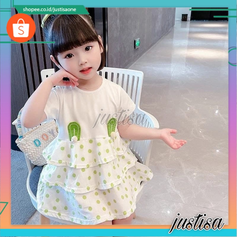 Promo !! Dress anak perempuan import / Dress lucu untuk anak / Dress polka ear bunny ukuran 2-5th