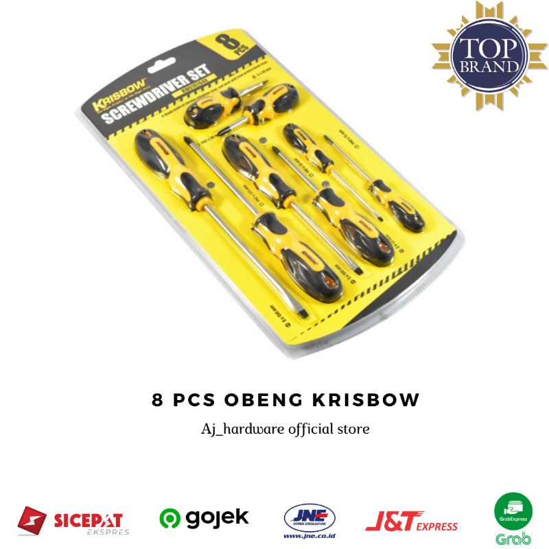 Obeng Plus & Minus Krisbow Set 8 Pcs