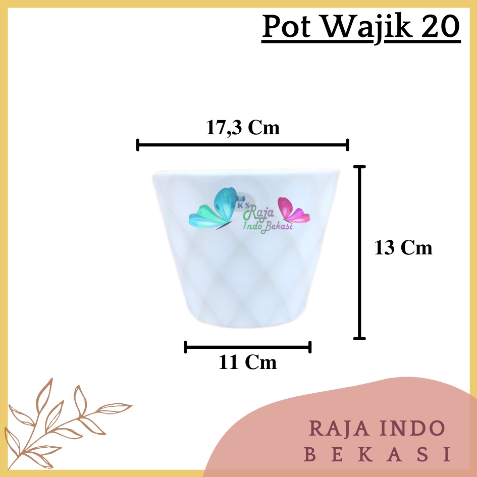 POT WAJIK 20 MADU DIAMOND 20 PUTIH HIJAU PINK ORANGE BIRU POT TAWON DIAMOND 17,5 CM POT DIAMOND 20