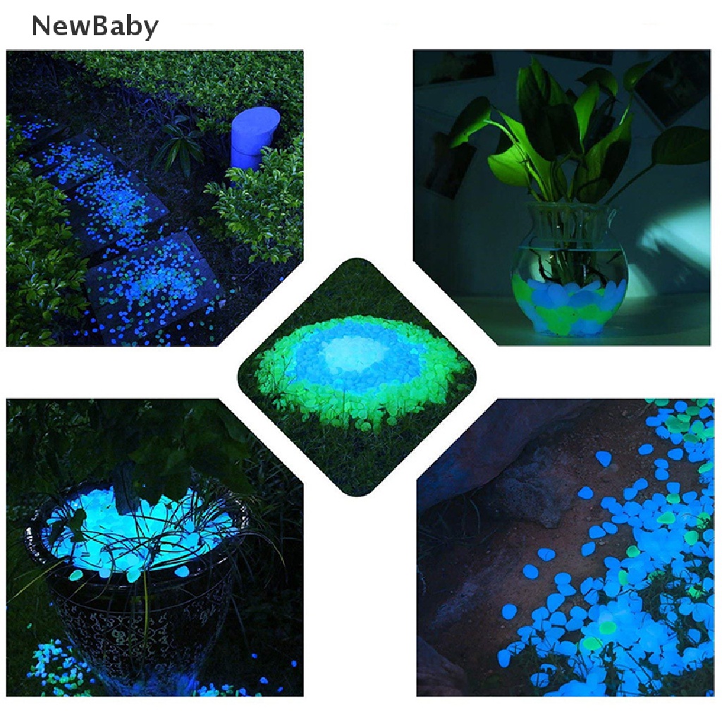 20pcs Batu Kerikil Luminous Glow In The Dark Untuk Dekorasi Akuarium Ikan