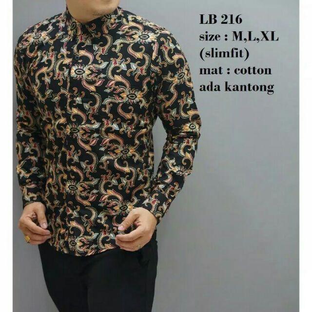 Odza Batik Pria Baju Kemeja Batik Baju Lengan Panjang Pria Kemeja Slim Fit Baju Fashion