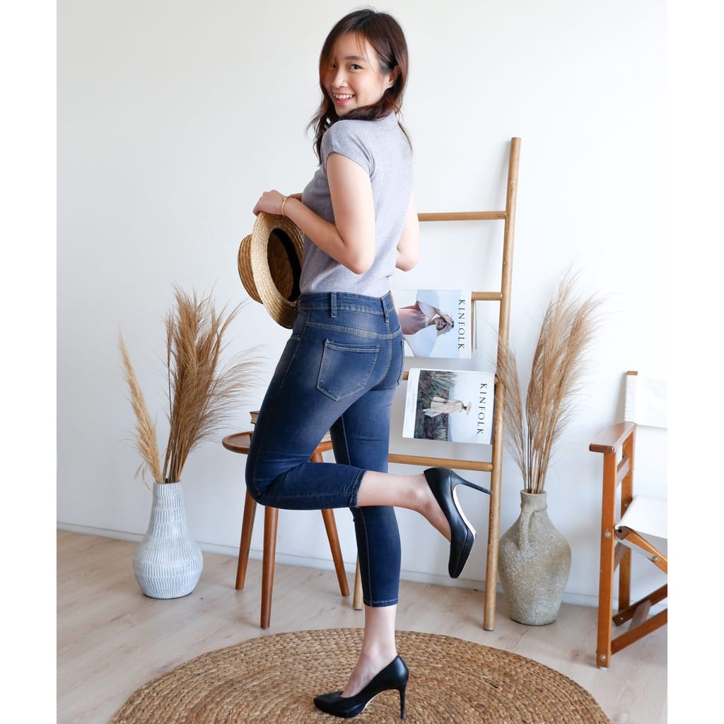 SERENA - CELANA JEANS 7/9 TULANG - CELANA FASHION DENIM PREMIUM