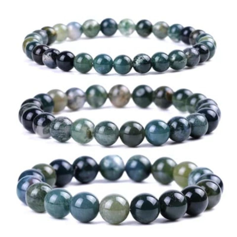 Gelang Batu Akik Hijau Lumut Suliki Original Stone