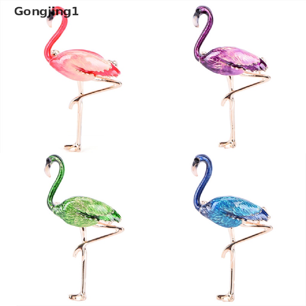 Gongjing1 Bros Pin Enamel Desain Flamingo Aksesoris Wanita