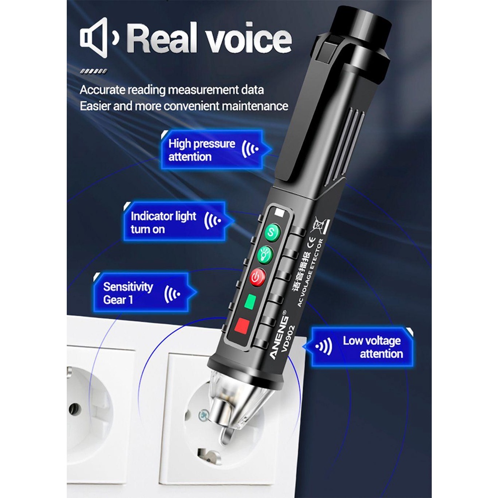 Solighter AC Voltage Detector Tester Multifungsi Infrared Tester Pen Pengukur Tegangan