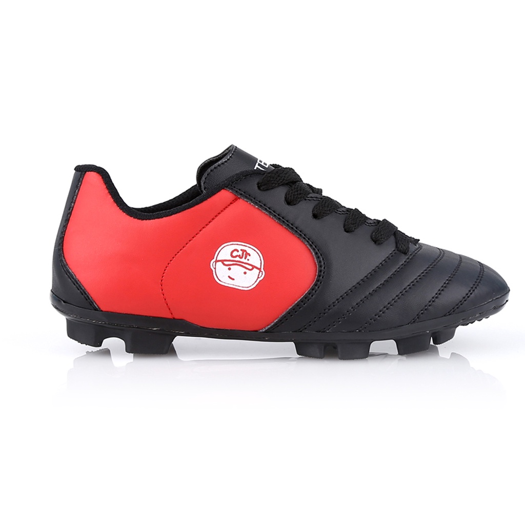 sepatu sepakbola anak bahan kulit BLACK RED C2 sepatu olahraga sepak bola no 31 32 33 34 35 36 36