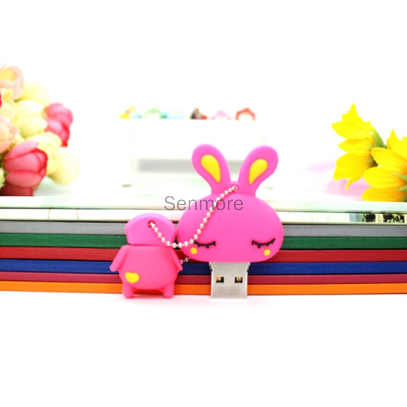 Flash Disk USB Bentuk Kelinci pink Lucu Kapasitas 64GB 128GB 32GB 1GB 8GB 16GB