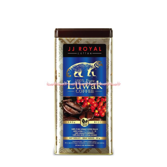 

JJ Royal 100% Pure Luwak Ground Coffee 100gr Kopi Bubuk Murni Kemasan Kaleng Biru JJroyal Loewak Cofee