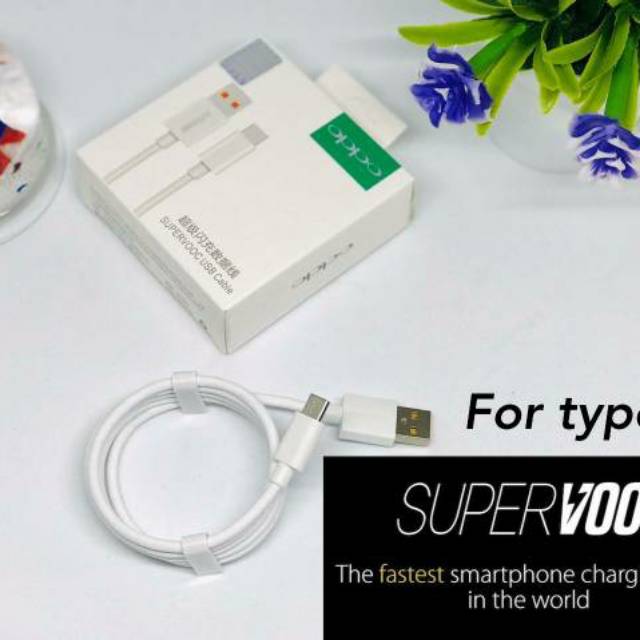 KABEL DATA OPPO RENO TYPE C SUPER VOOC FLASH CHARGING ORIGINAL