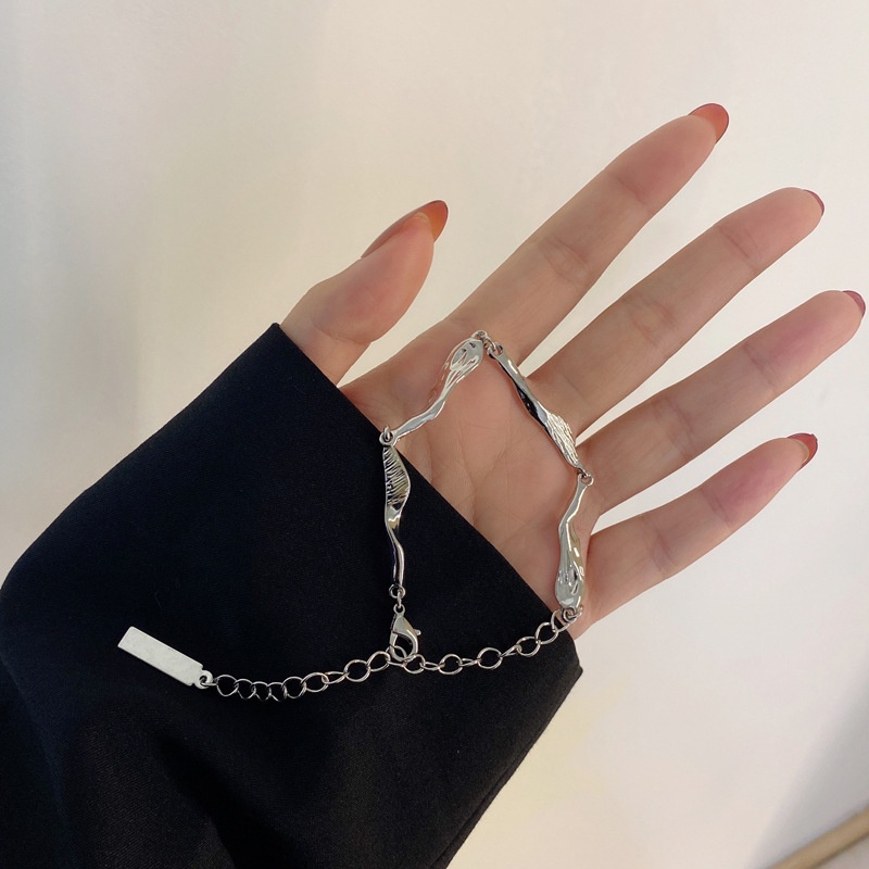 2022 Gelang Tangan Rantai Metal Simple Trendy Warna Permen Untuk Wanita