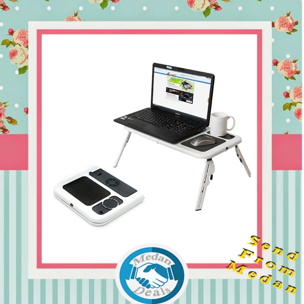  Meja  Laptop  Lipat  Portable  Dengan  Kipas  Pendingin  E Table 