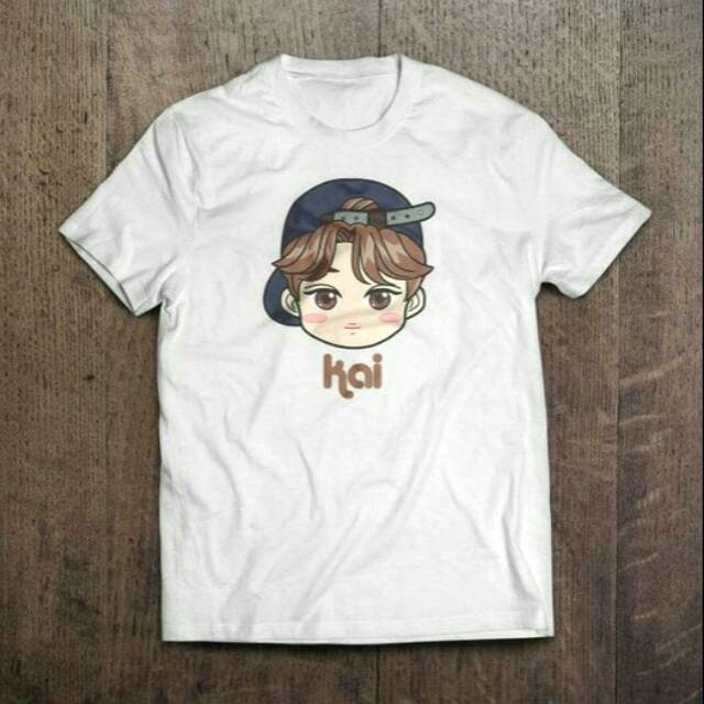 TSHIRT EXO MEMBER FACE CHIBI / KPOP STUFF / KOREA / BAJU MURAH / FREEONGKIR