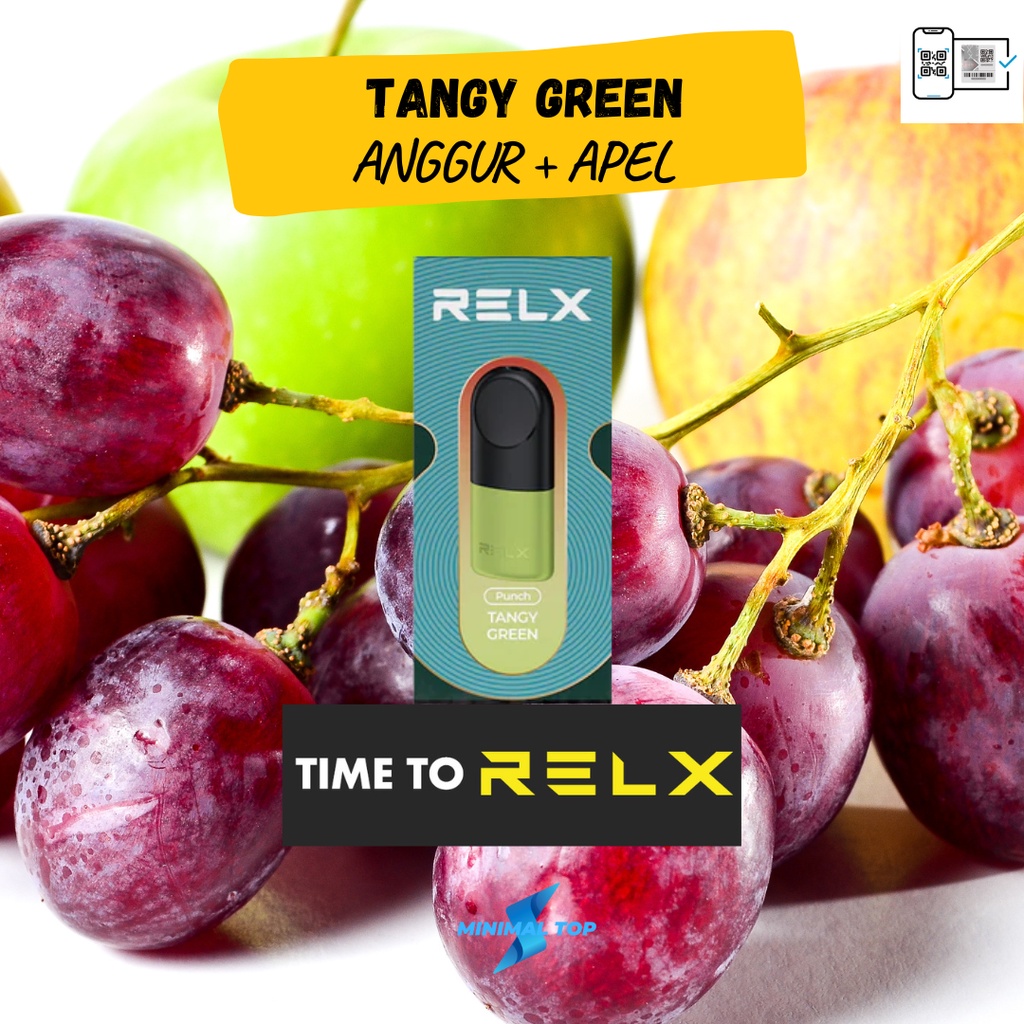 rasa anggur   apel tangy green flavor relx refill pod infinity essential bukan classic original