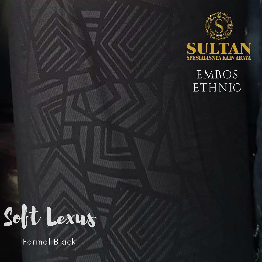 50CM EMBOS ETHNIC KAIN SOFT LEXINA FORMAL BLACK/ HITAM PEKAT KAIN ABAYA SULTAN (BAHAN FORMAL JETBLAC