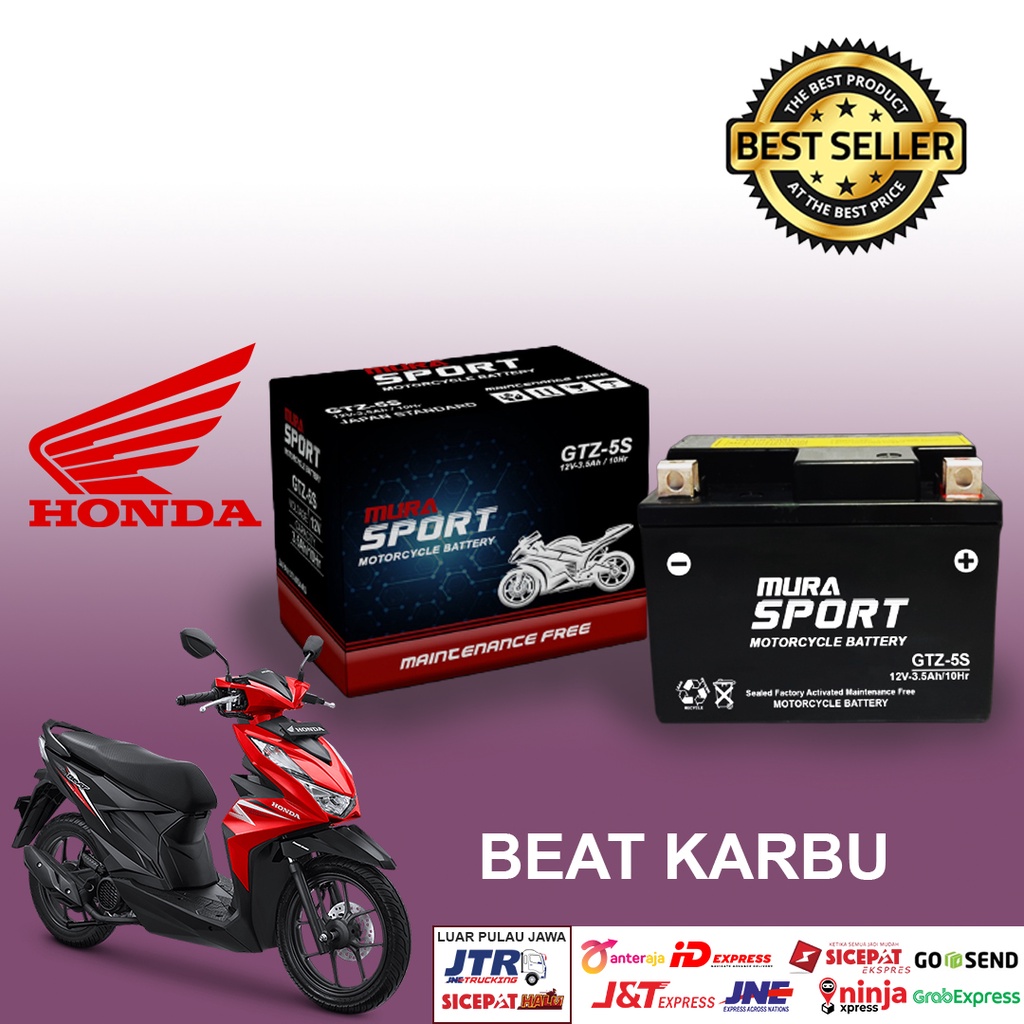Aki Motor Kering murah GTZ5S 12V 3,5Ah Honda Beat Karbu ORIGINAL