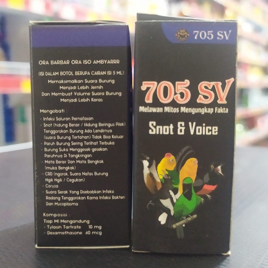 VITAMIN 705 SV SNOT & VOICE VITAMIN BURUNG 705 SV UNTUK SNOT DAN GANGGUAN PERNAFASAN BURUNG MURAI BA