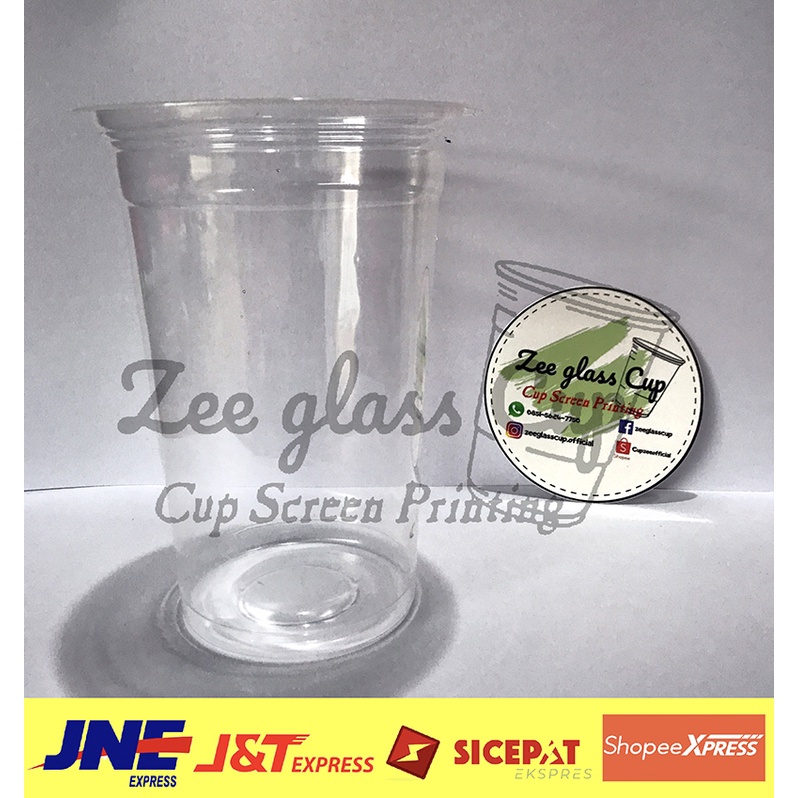 GELAS PLASTIK DATAR 16 OZ CUP POLOS  BOBA PP THAI TEA DATAR CUP DATAR MINUMAN