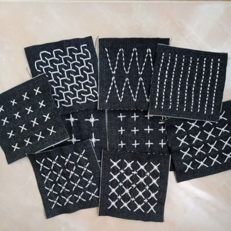 Sashiko Patch Denim 10 x 10 | Sashiko Murah Handmade | Sashiko Premium