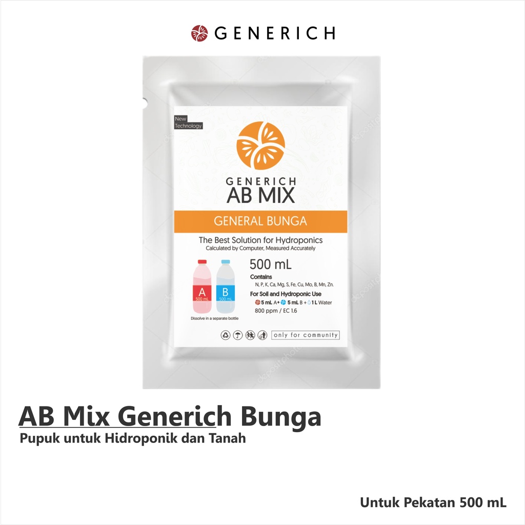 Generich - Nutrisi AB Mix Bunga Pupuk Untuk 500 mL