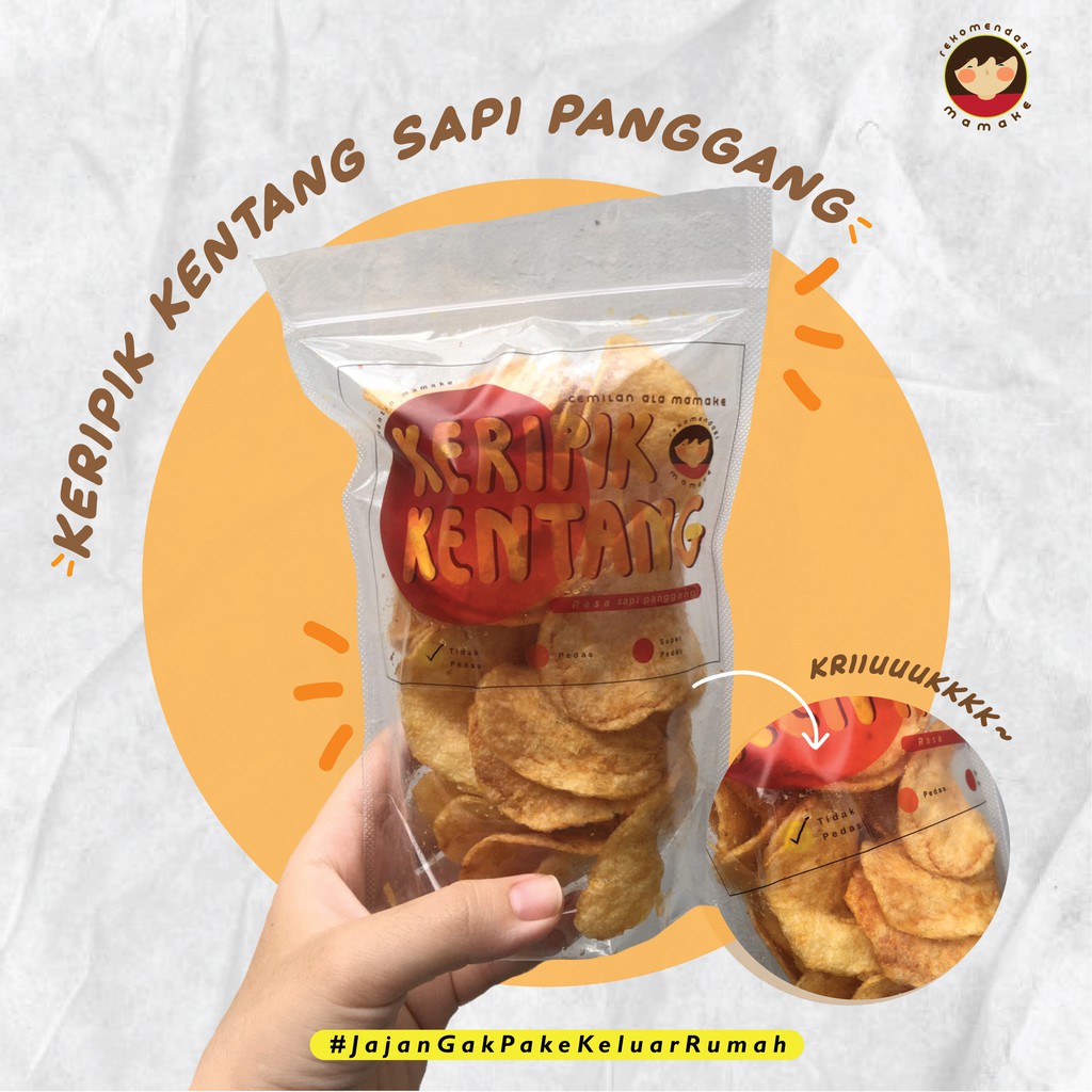 

[ Kantin Mamake ] KERIPIK / KRIPIK KENTANG SAPI PANGGANG 65GR / 200GR