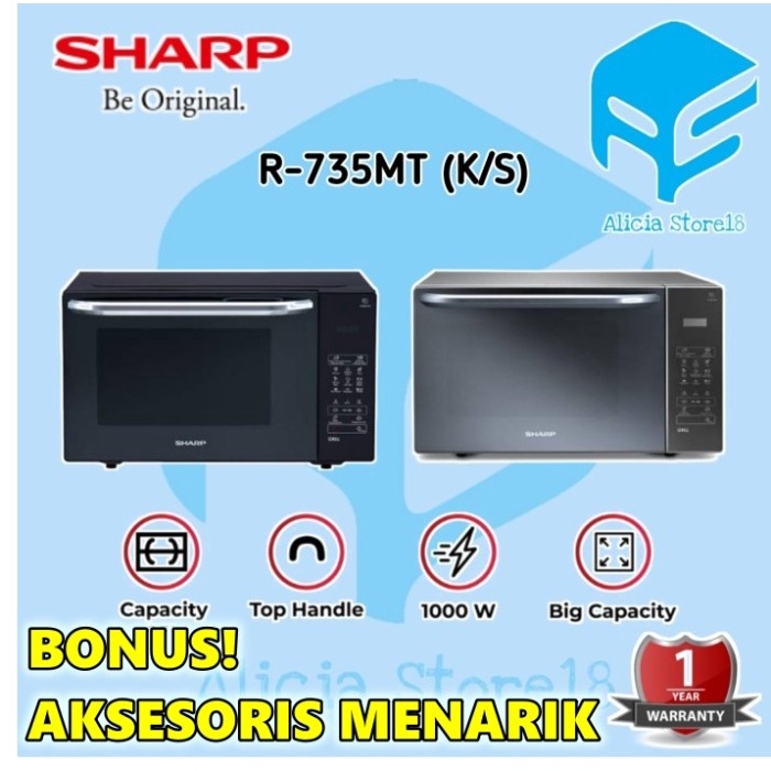 Microwave Sharp Microwave Oven R-735Mt R 753 Mt R735Mt K/S Grill 25 L