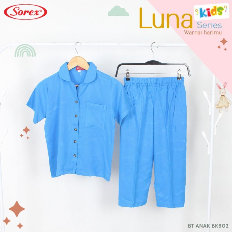 Sorex Kids Baju Tidur Anak perempuan BK 802 (1 Set Atasan pendek + Celana Panjang Luna Series Piyama