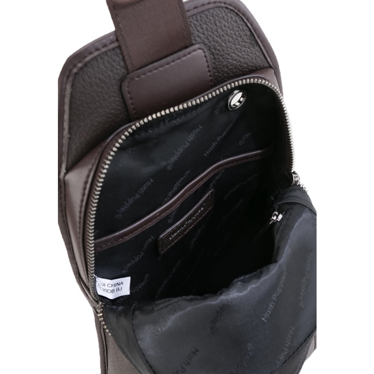 TAS SELEMPANG DADA/BADAN KULIT PRIA HUSH PUPPIES LEATHER SLING CHEST/BODY BAG ORIGINAL COKLAT BROWN HM111