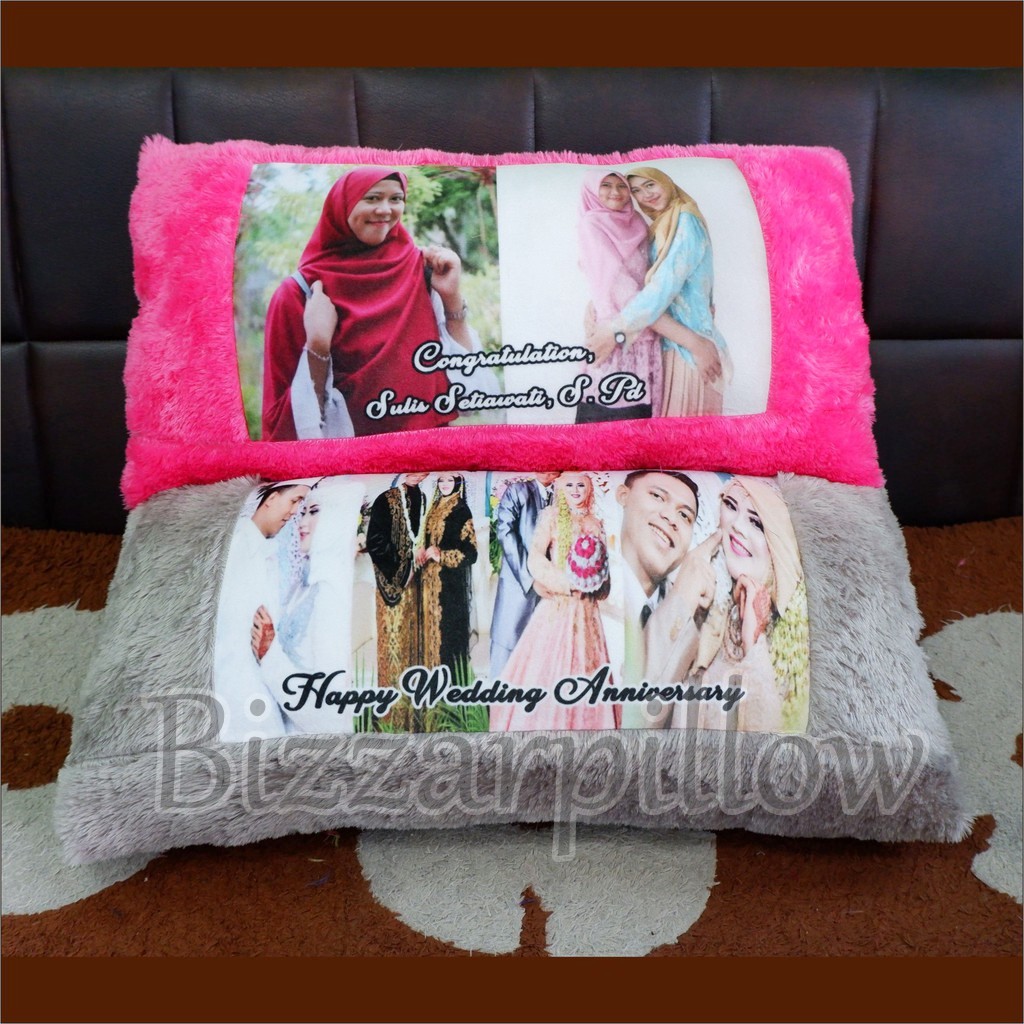 Bizzarpillow Bantal Foto Costum Bulu Rasfur 40x80 cm BZ019